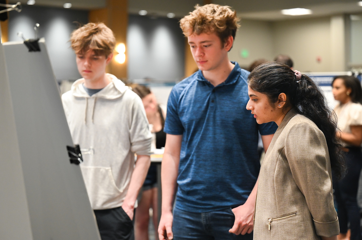 Students present their findings during the Spring Research and Arts Conference, Wednesday, April 10, 2024 in the University Center.
