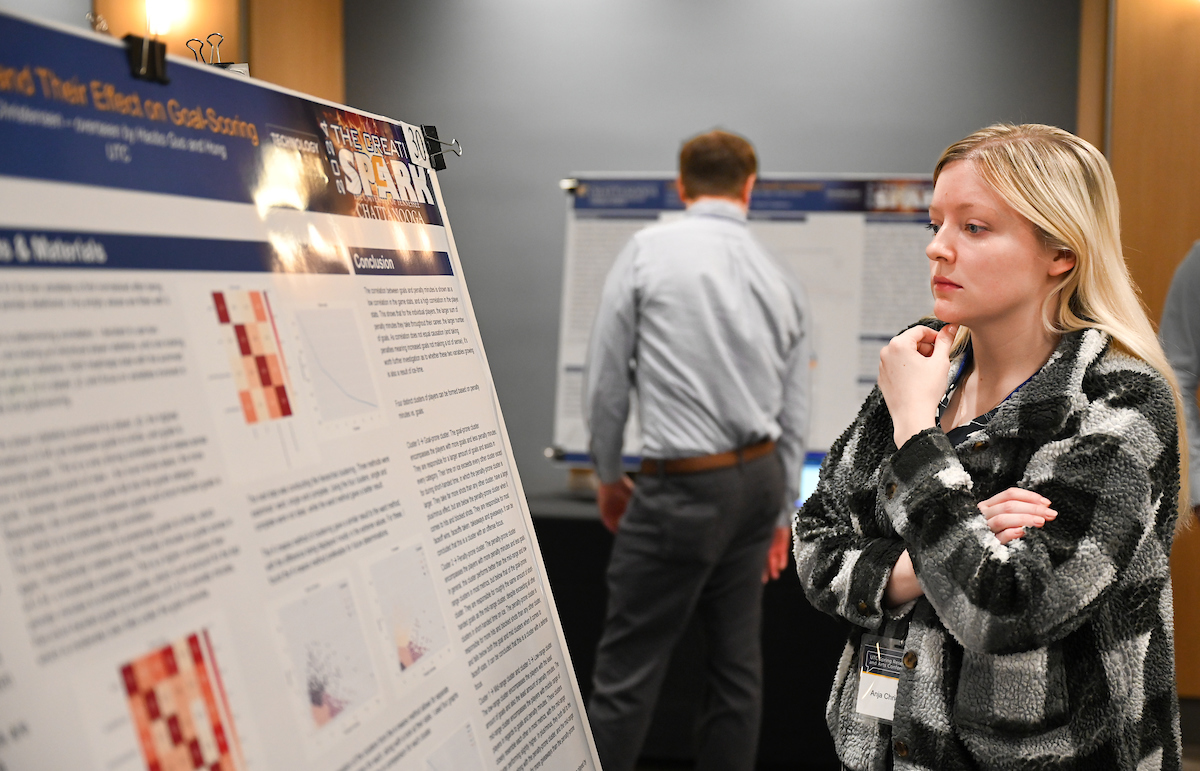 Students present their findings during the Spring Research and Arts Conference, Wednesday, April 10, 2024 in the University Center.
