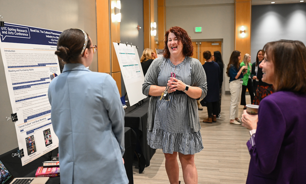 Students present their findings during the Spring Research and Arts Conference, Wednesday, April 10, 2024 in the University Center.