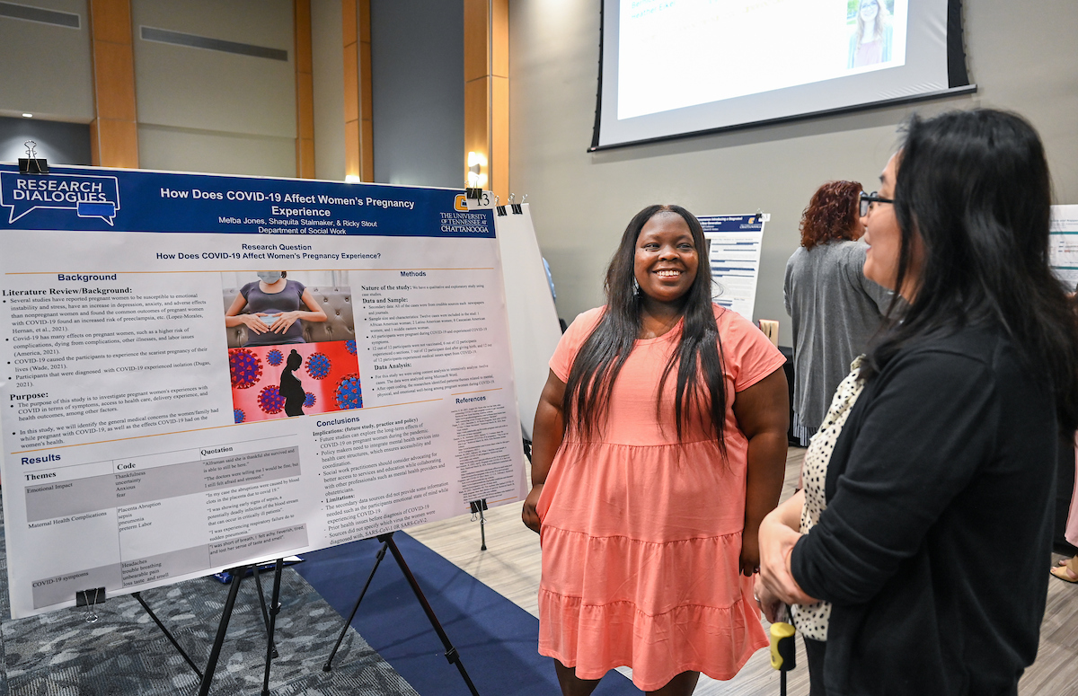 Students present their findings during the Spring Research and Arts Conference, Wednesday, April 10, 2024 in the University Center.