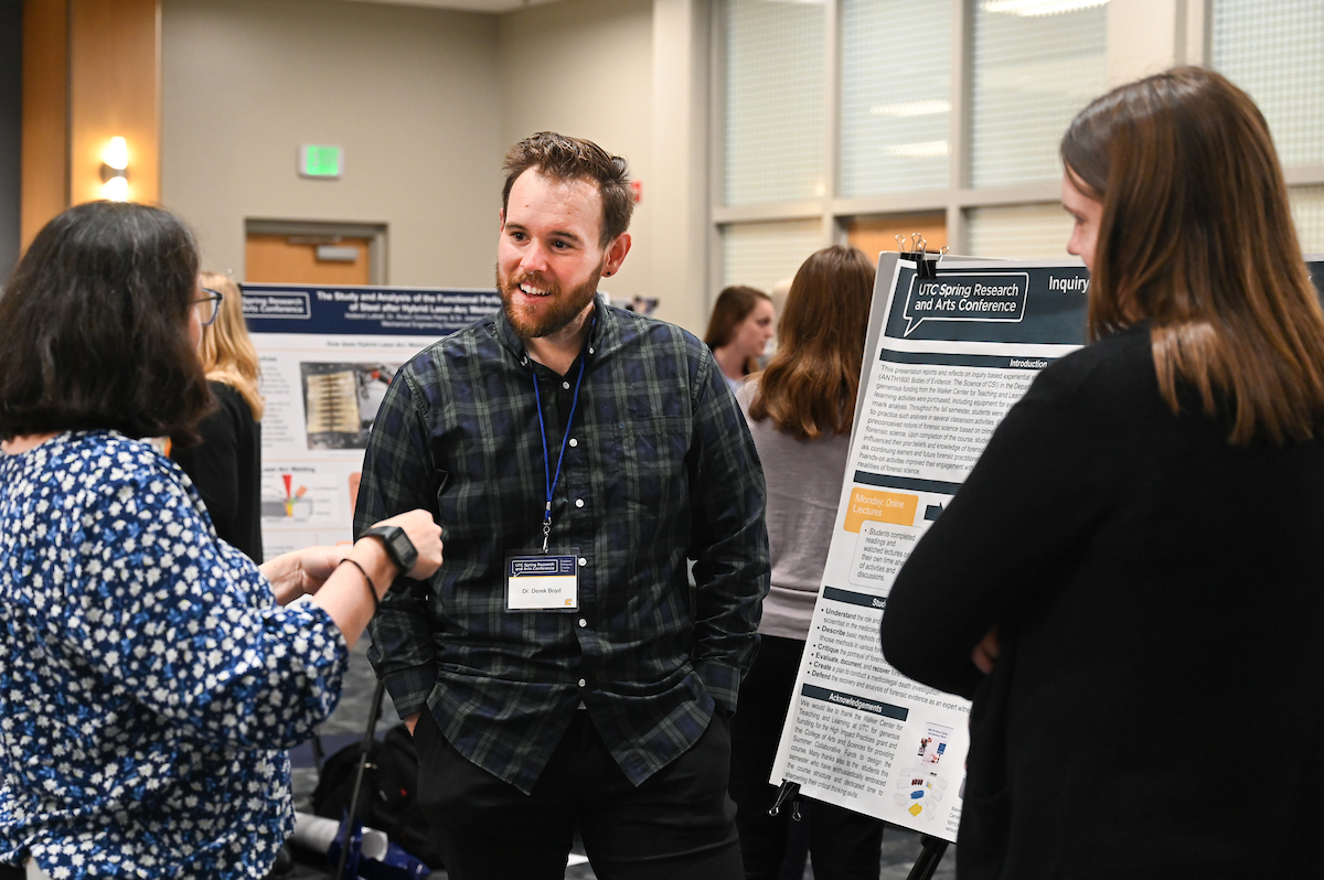Students present their findings during the Spring Research and Arts Conference, Wednesday, April 10, 2024 in the University Center.