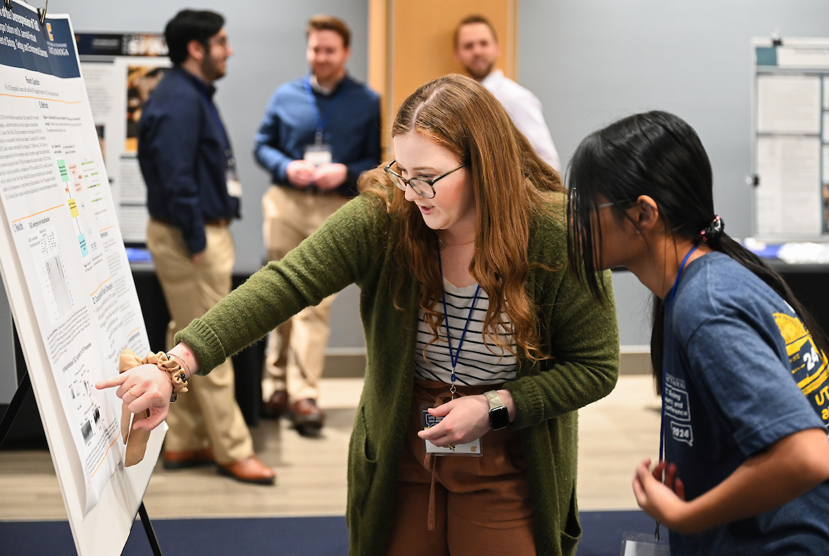 Students present their findings during the Spring Research and Arts Conference, Wednesday, April 10, 2024 in the University Center.