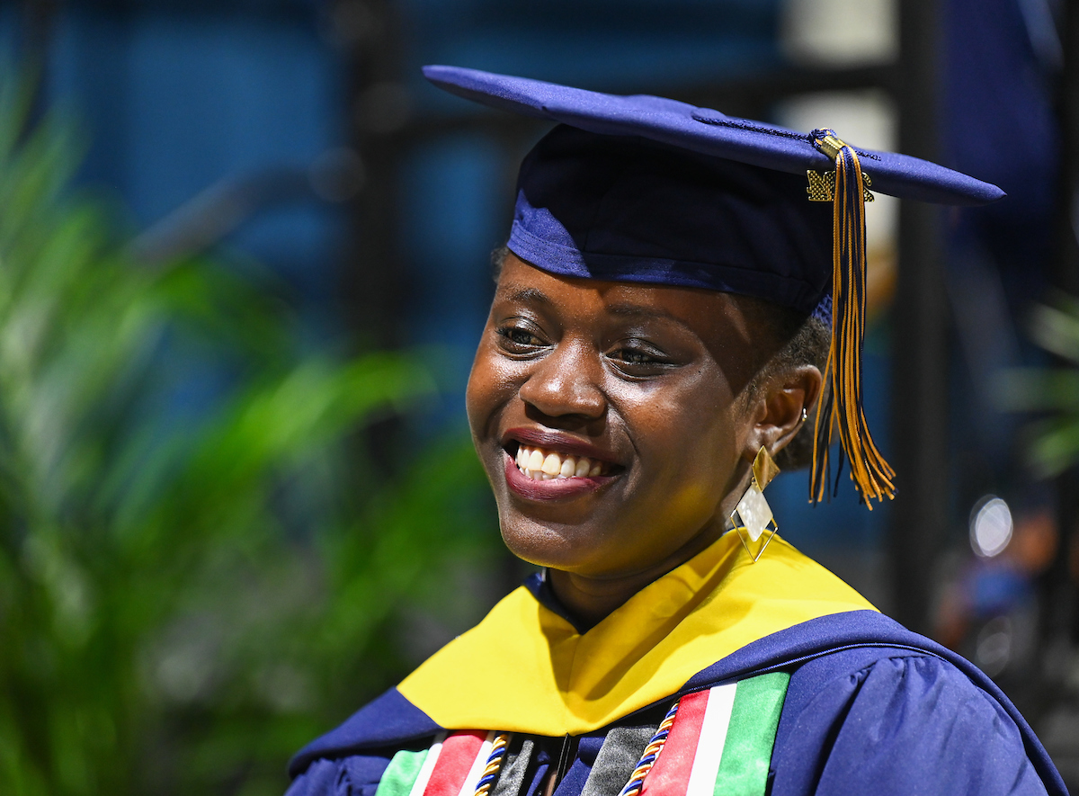 Students participate in the Graduate school commencement ceremony, Friday, May 3, 2024 in McKenzie Arena at the University of Tennessee at Chattanooga.