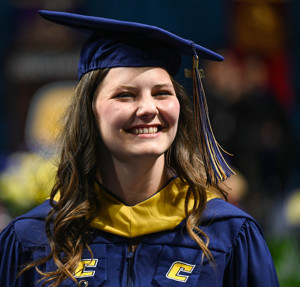Students participate in the Graduate school commencement ceremony, Friday, May 3, 2024 in McKenzie Arena at the University of Tennessee at Chattanooga.