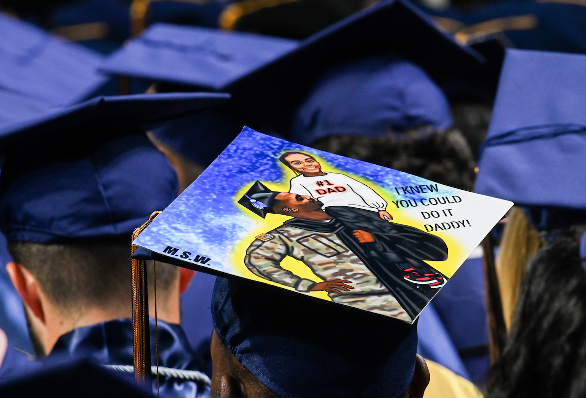 Students participate in the Graduate school commencement ceremony, Friday, May 3, 2024 in McKenzie Arena at the University of Tennessee at Chattanooga.
