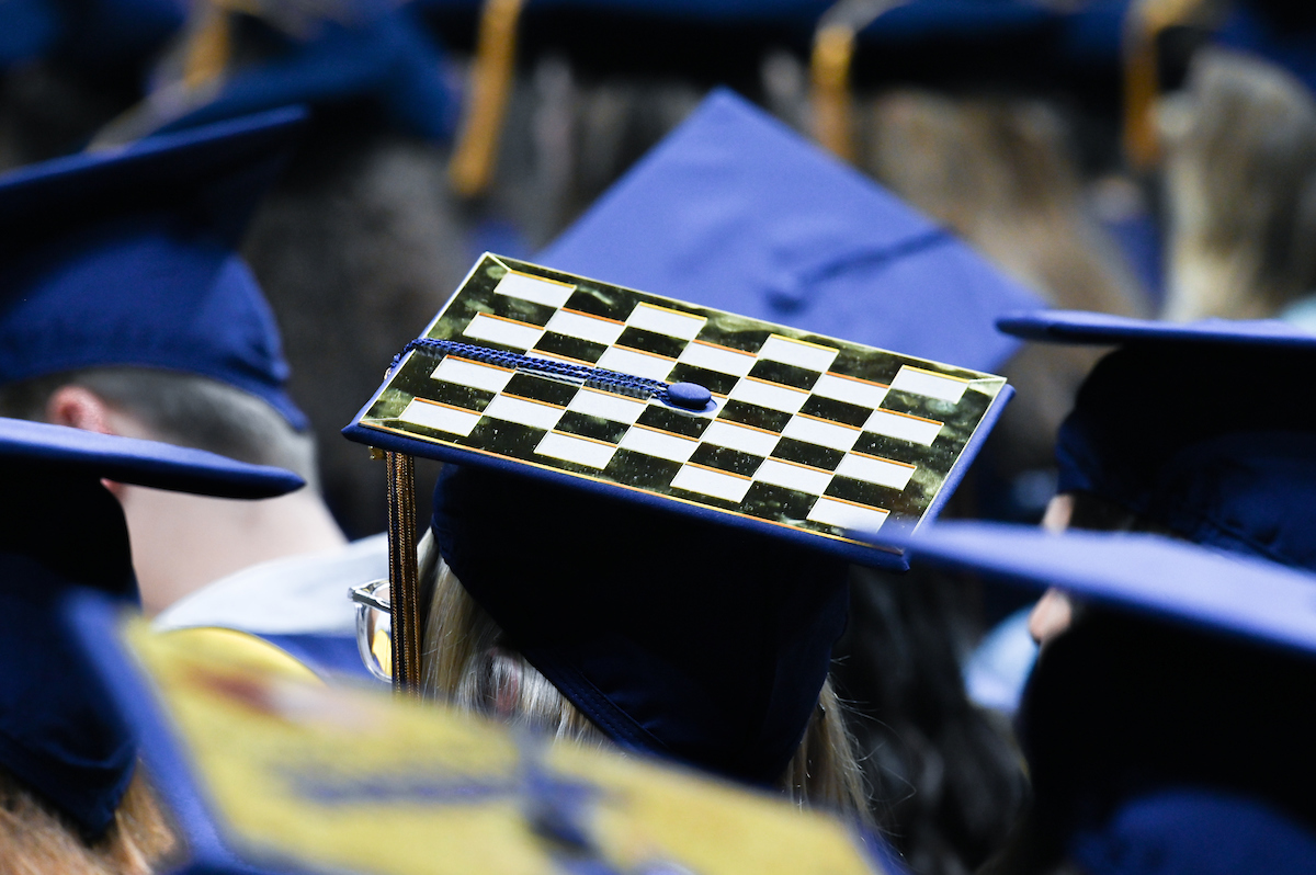 Students participate in the Graduate school commencement ceremony, Friday, May 3, 2024 in McKenzie Arena at the University of Tennessee at Chattanooga.