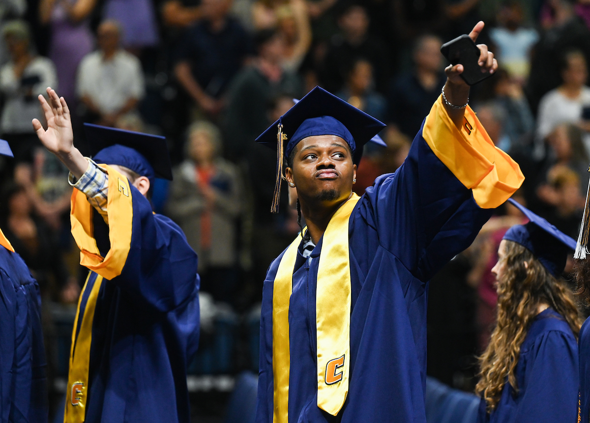 Students participate in the first of two undergraduate school commencement ceremonies, Saturday, May 4, 2024 in McKenzie Arena at the University of Tennessee at Chattanooga.