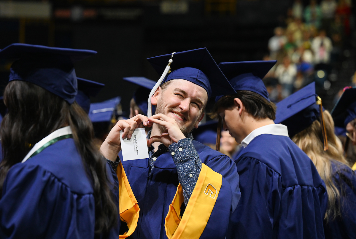 Students participate in the first of two undergraduate school commencement ceremonies, Saturday, May 4, 2024 in McKenzie Arena at the University of Tennessee at Chattanooga.