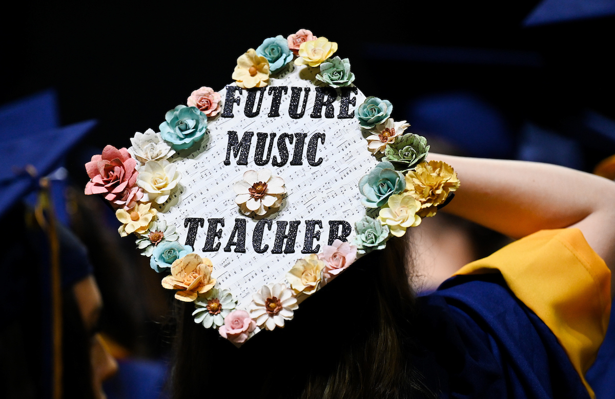 Students participate in the first of two undergraduate school commencement ceremonies, Saturday, May 4, 2024 in McKenzie Arena at the University of Tennessee at Chattanooga.