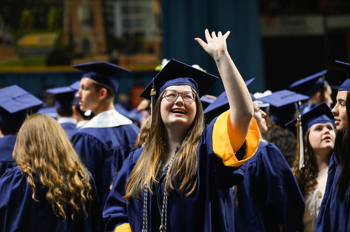 Students participate in the first of two undergraduate school commencement ceremonies, Saturday, May 4, 2024 in McKenzie Arena at the University of Tennessee at Chattanooga.