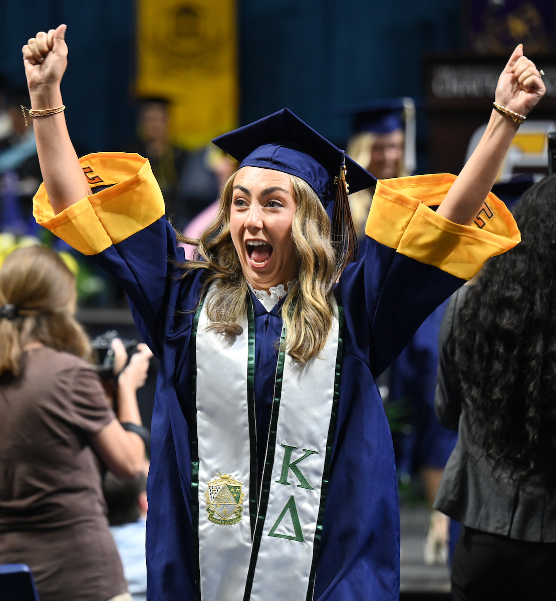 Students participate in the first of two undergraduate school commencement ceremonies, Saturday, May 4, 2024 in McKenzie Arena at the University of Tennessee at Chattanooga.
