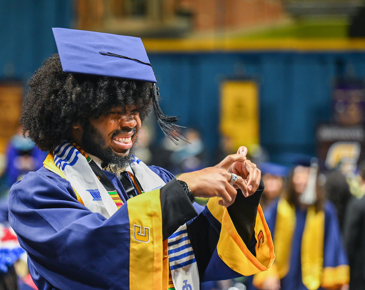 Students participate in the first of two undergraduate school commencement ceremonies, Saturday, May 4, 2024 in McKenzie Arena at the University of Tennessee at Chattanooga.