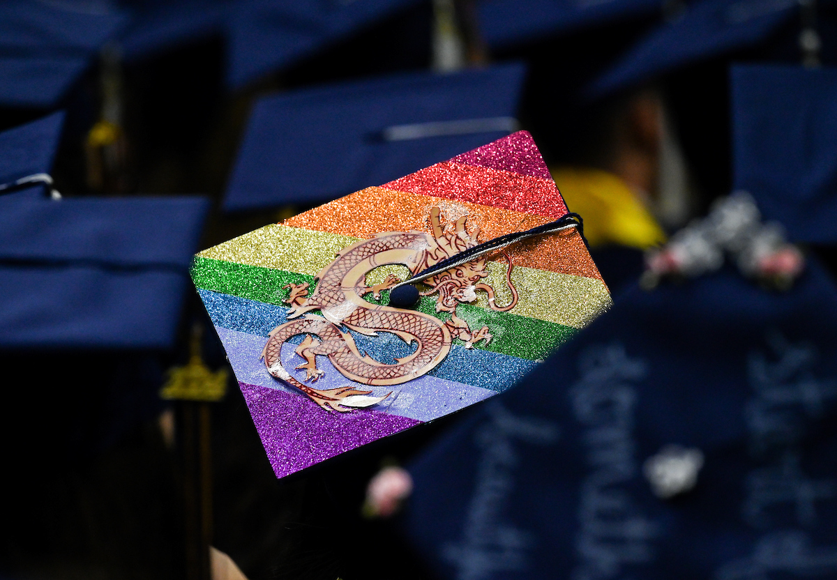Students participate in the first of two undergraduate school commencement ceremonies, Saturday, May 4, 2024 in McKenzie Arena at the University of Tennessee at Chattanooga.