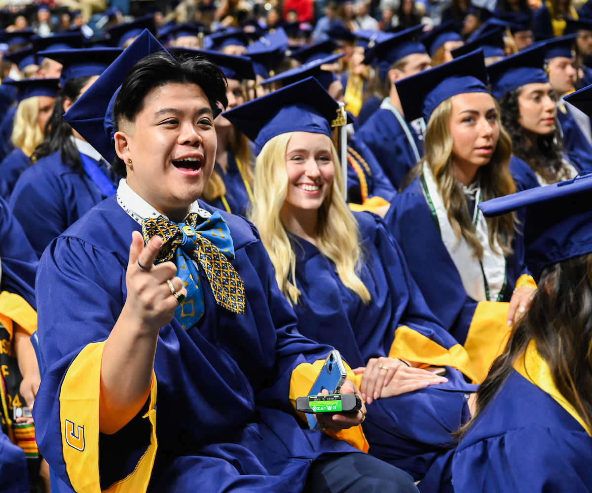 Students participate in the first of two undergraduate school commencement ceremonies, Saturday, May 4, 2024 in McKenzie Arena at the University of Tennessee at Chattanooga.
