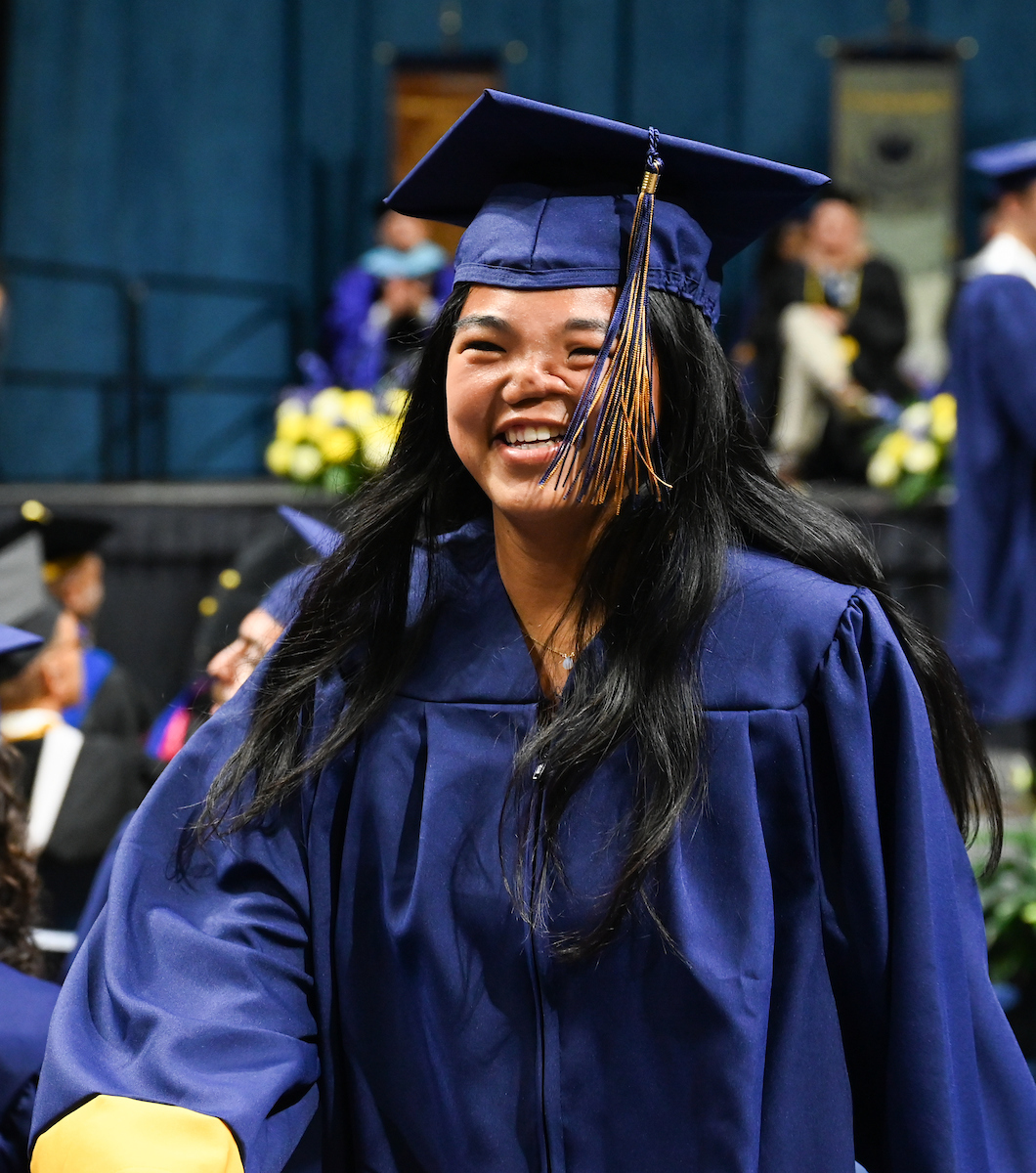 Students participate in the first of two undergraduate school commencement ceremonies, Saturday, May 4, 2024 in McKenzie Arena at the University of Tennessee at Chattanooga.