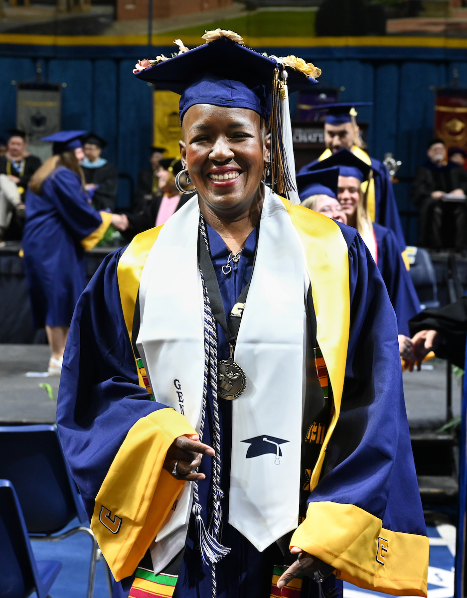Students participate in the first of two undergraduate school commencement ceremonies, Saturday, May 4, 2024 in McKenzie Arena at the University of Tennessee at Chattanooga.