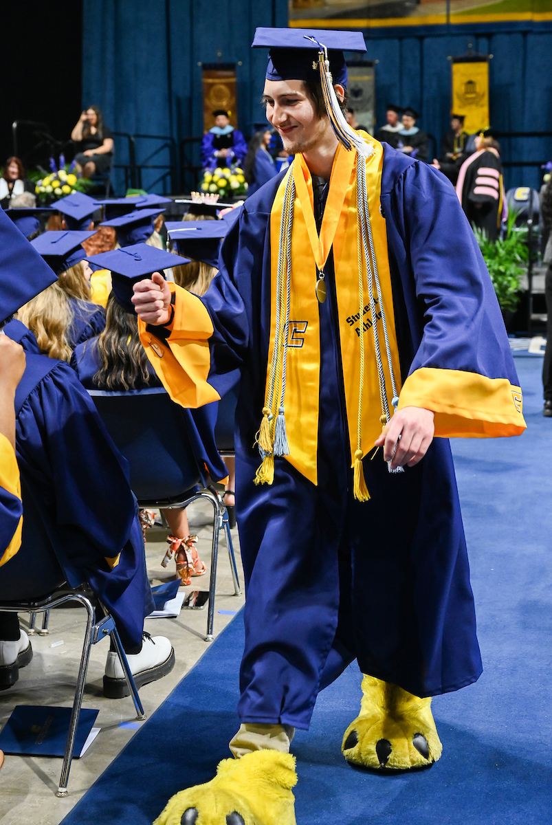 Students participate in the first of two undergraduate school commencement ceremonies, Saturday, May 4, 2024 in McKenzie Arena at the University of Tennessee at Chattanooga.