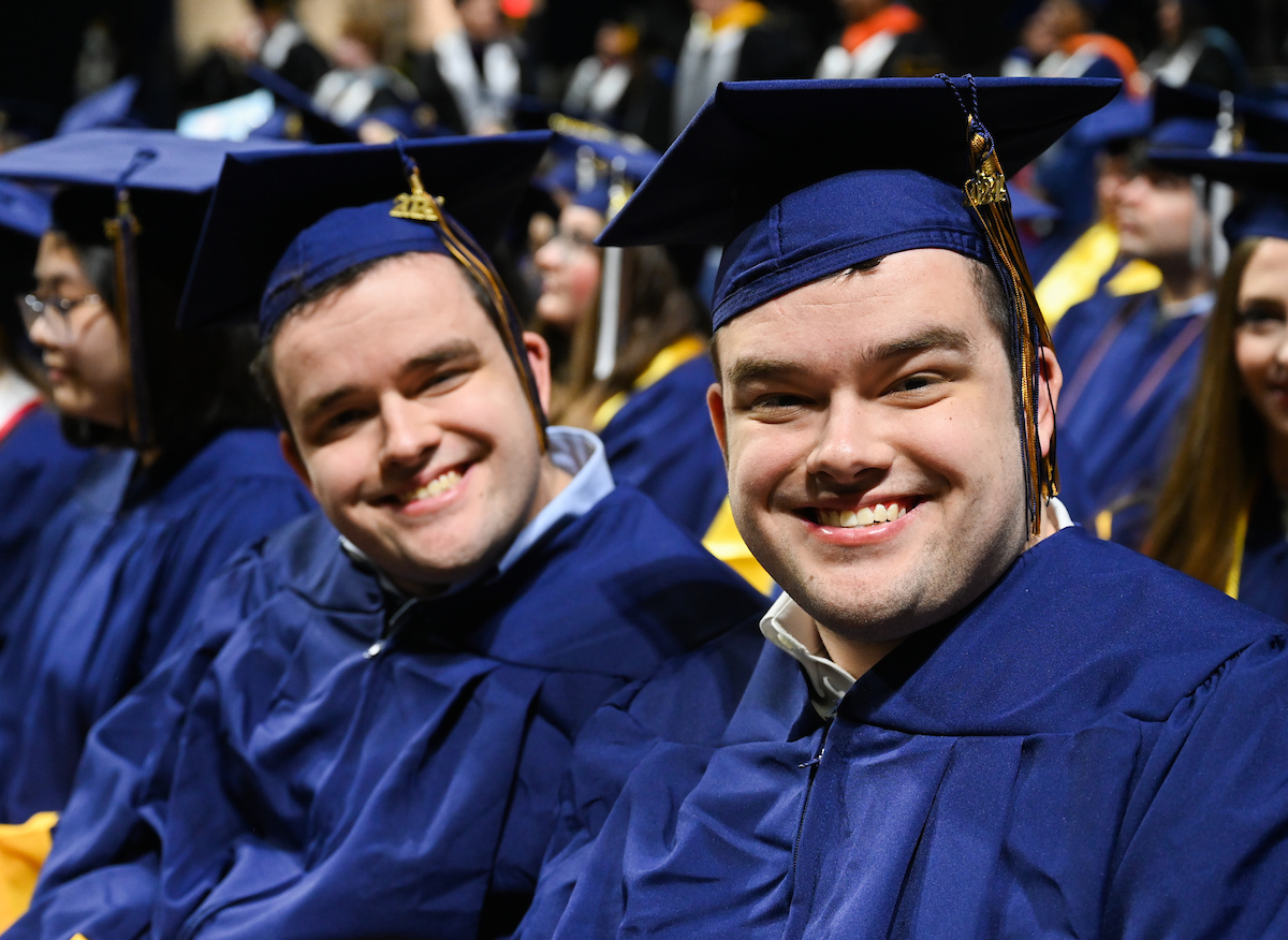 Students participate in the first of two undergraduate school commencement ceremonies, Saturday, May 4, 2024 in McKenzie Arena at the University of Tennessee at Chattanooga.