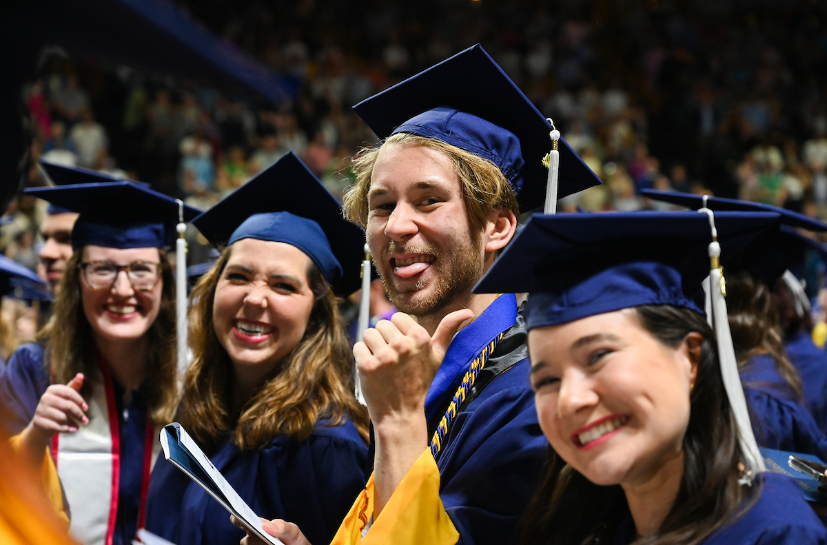 Students participate in the first of two undergraduate school commencement ceremonies, Saturday, May 4, 2024 in McKenzie Arena at the University of Tennessee at Chattanooga.