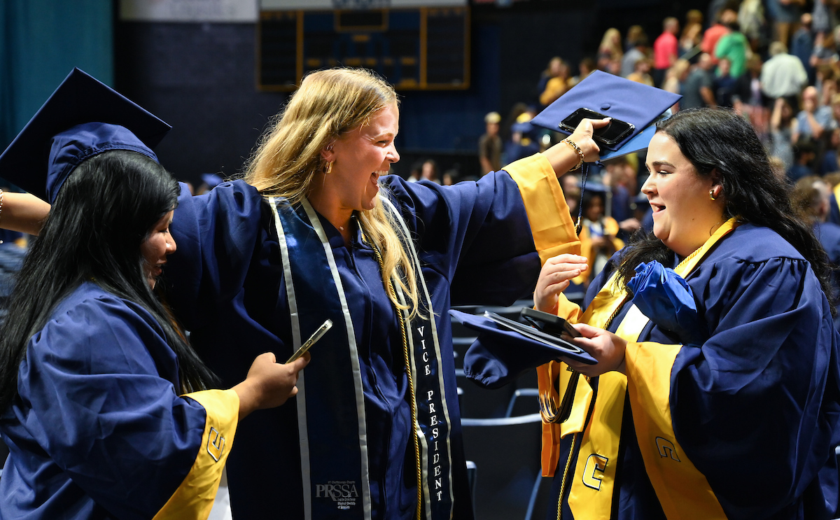 Students participate in the first of two undergraduate school commencement ceremonies, Saturday, May 4, 2024 in McKenzie Arena at the University of Tennessee at Chattanooga.