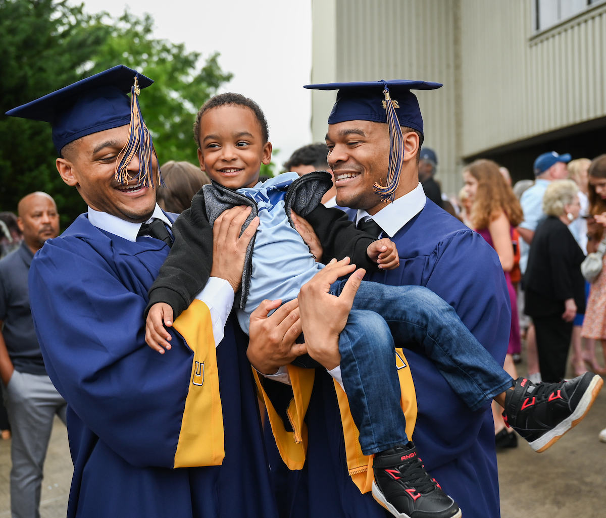 Students participate in the first of two undergraduate school commencement ceremonies, Saturday, May 4, 2024 in McKenzie Arena at the University of Tennessee at Chattanooga.