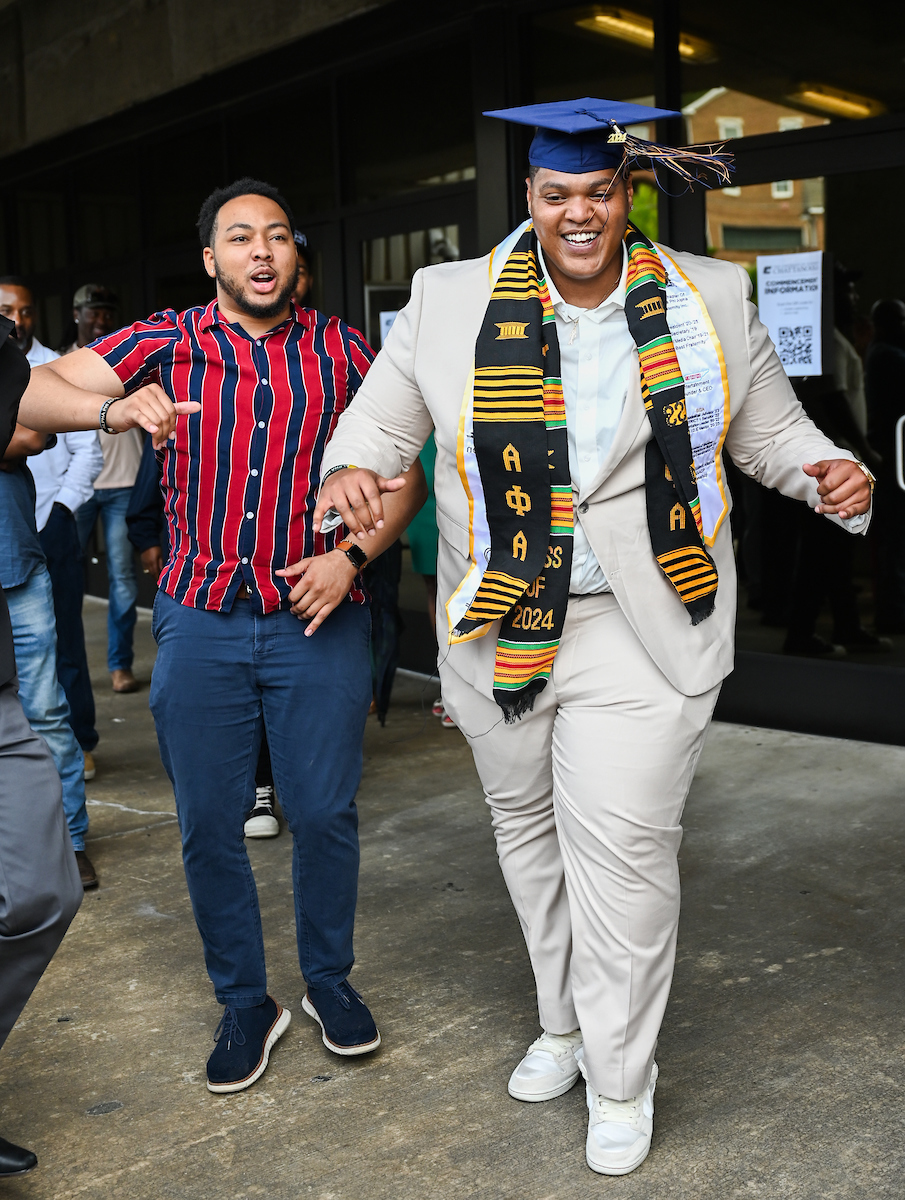 Students participate in the first of two undergraduate school commencement ceremonies, Saturday, May 4, 2024 in McKenzie Arena at the University of Tennessee at Chattanooga.