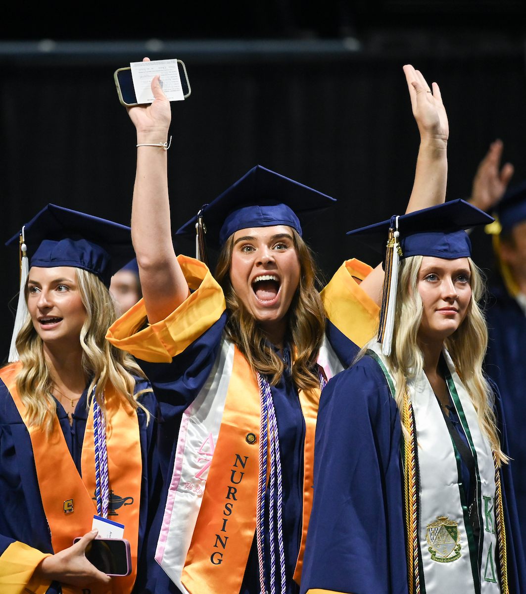 Students participate in the second of two undergraduate school commencement ceremonies, Saturday, May 4, 2024 in McKenzie Arena at the University of Tennessee at Chattanooga.