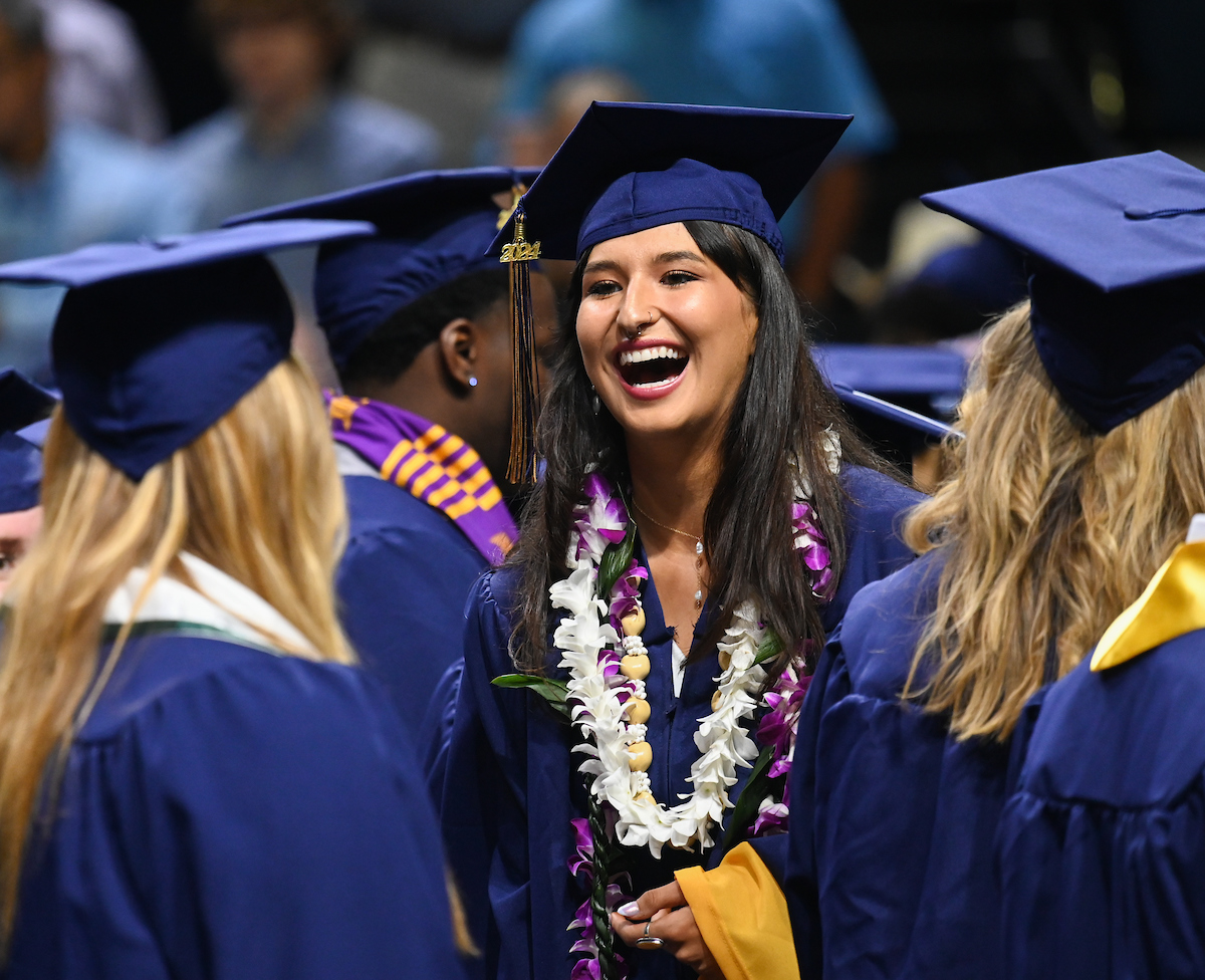 Students participate in the second of two undergraduate school commencement ceremonies, Saturday, May 4, 2024 in McKenzie Arena at the University of Tennessee at Chattanooga.