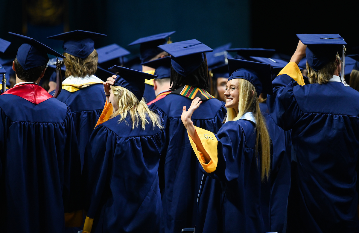 Students participate in the second of two undergraduate school commencement ceremonies, Saturday, May 4, 2024 in McKenzie Arena at the University of Tennessee at Chattanooga.