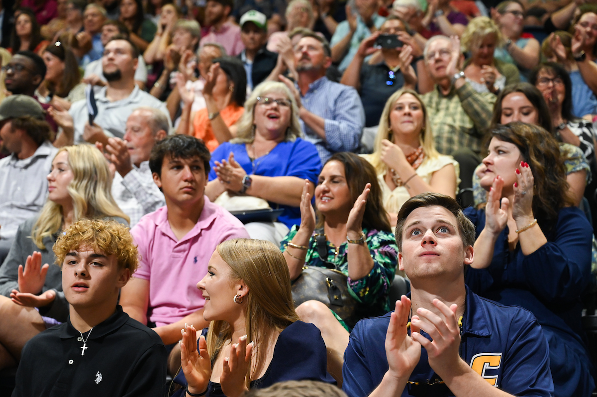 Students participate in the second of two undergraduate school commencement ceremonies, Saturday, May 4, 2024 in McKenzie Arena at the University of Tennessee at Chattanooga.