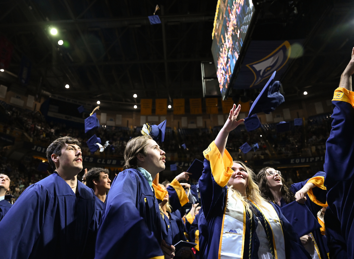 Students participate in the second of two undergraduate school commencement ceremonies, Saturday, May 4, 2024 in McKenzie Arena at the University of Tennessee at Chattanooga.