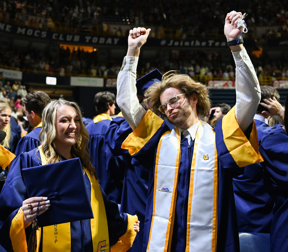 Students participate in the second of two undergraduate school commencement ceremonies, Saturday, May 4, 2024 in McKenzie Arena at the University of Tennessee at Chattanooga.