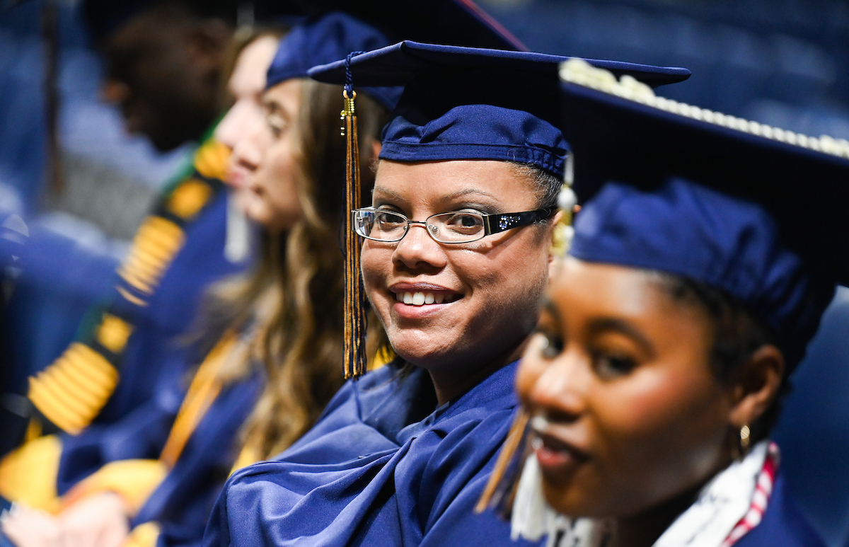 Students participate in the second of two undergraduate school commencement ceremonies, Saturday, May 4, 2024 in McKenzie Arena at the University of Tennessee at Chattanooga.