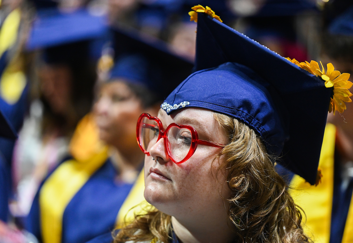 Students participate in the second of two undergraduate school commencement ceremonies, Saturday, May 4, 2024 in McKenzie Arena at the University of Tennessee at Chattanooga.