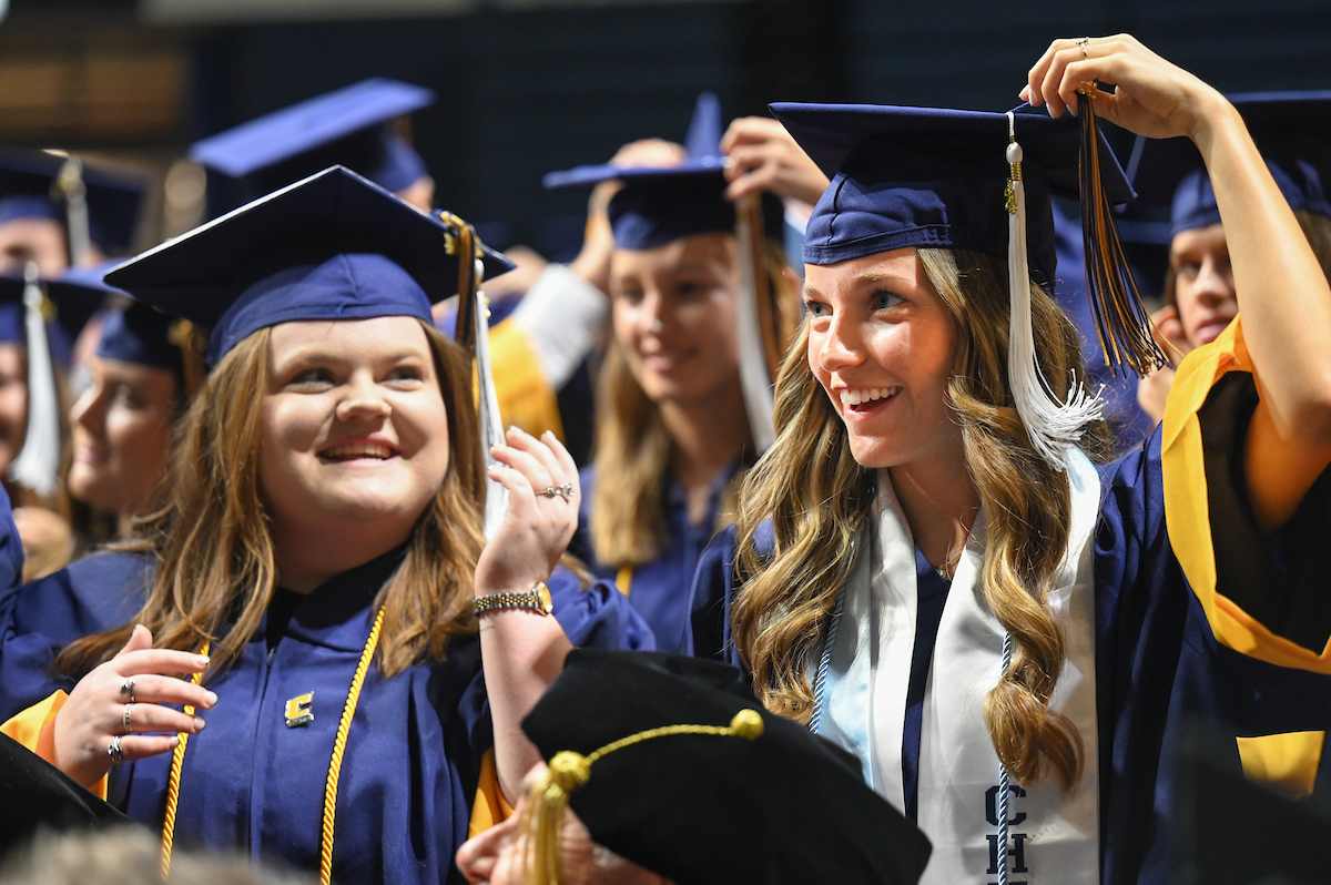 Students participate in the second of two undergraduate school commencement ceremonies, Saturday, May 4, 2024 in McKenzie Arena at the University of Tennessee at Chattanooga.