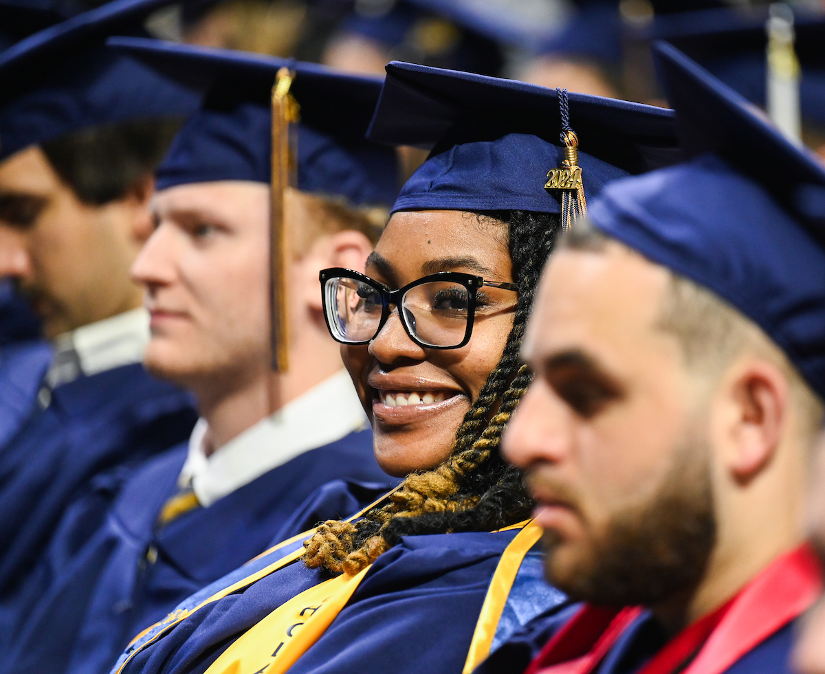 Students participate in the second of two undergraduate school commencement ceremonies, Saturday, May 4, 2024 in McKenzie Arena at the University of Tennessee at Chattanooga.