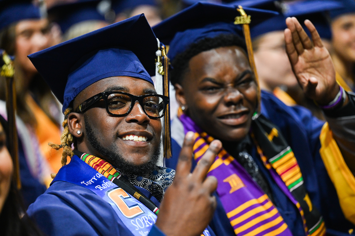 Students participate in the second of two undergraduate school commencement ceremonies, Saturday, May 4, 2024 in McKenzie Arena at the University of Tennessee at Chattanooga.