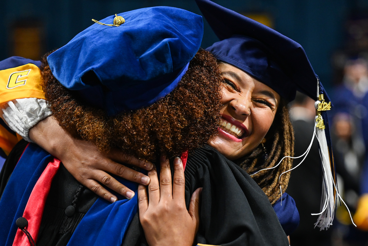 Students participate in the second of two undergraduate school commencement ceremonies, Saturday, May 4, 2024 in McKenzie Arena at the University of Tennessee at Chattanooga.