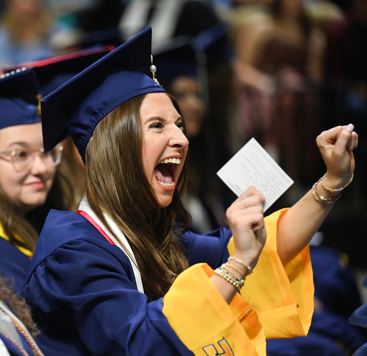Students participate in the second of two undergraduate school commencement ceremonies, Saturday, May 4, 2024 in McKenzie Arena at the University of Tennessee at Chattanooga.