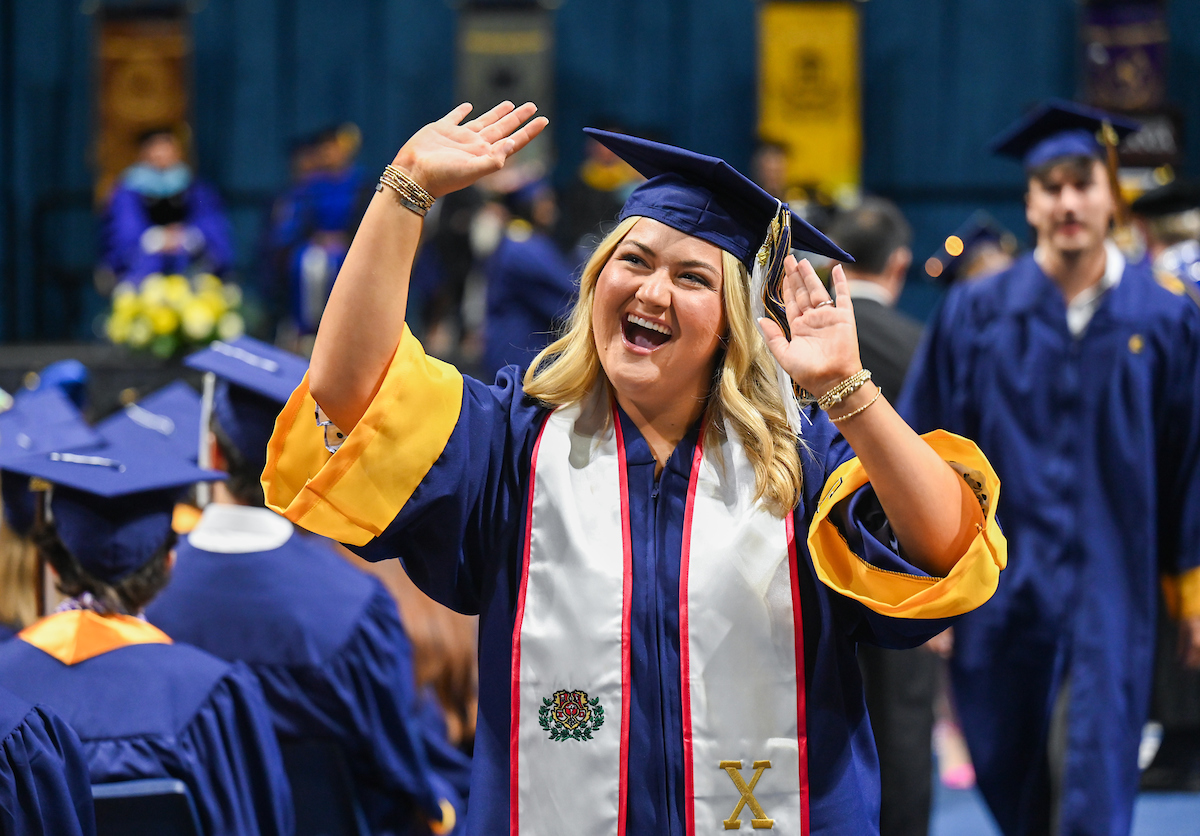 Students participate in the second of two undergraduate school commencement ceremonies, Saturday, May 4, 2024 in McKenzie Arena at the University of Tennessee at Chattanooga.