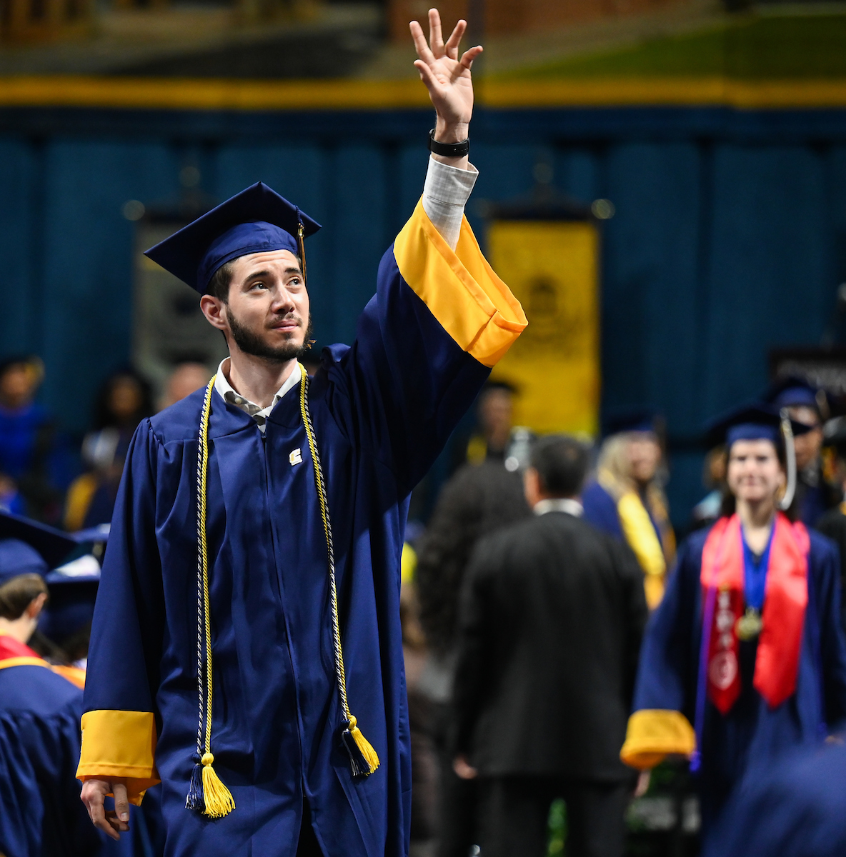 Students participate in the second of two undergraduate school commencement ceremonies, Saturday, May 4, 2024 in McKenzie Arena at the University of Tennessee at Chattanooga.