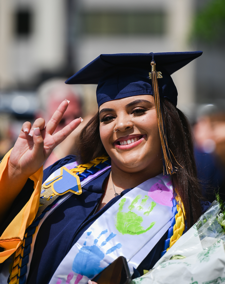 Students participate in the second of two undergraduate school commencement ceremonies, Saturday, May 4, 2024 in McKenzie Arena at the University of Tennessee at Chattanooga.