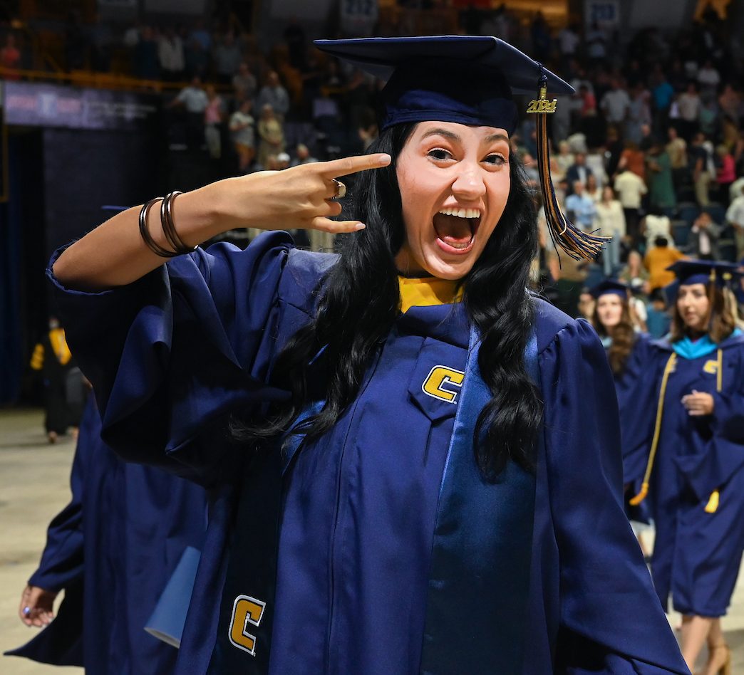 Nearly 300 graduate students received degrees from the University of Tennessee at Chattanooga during commencement ceremonies on May 3, 2024. Photo by Angela Foster.