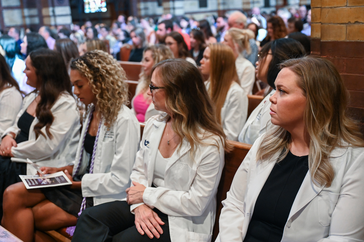 The first cohort of the Advanced BSN program attend their pinning ceremony Thursday, Aug. 8, 2024 at St. Paul’s Episcopal Church.