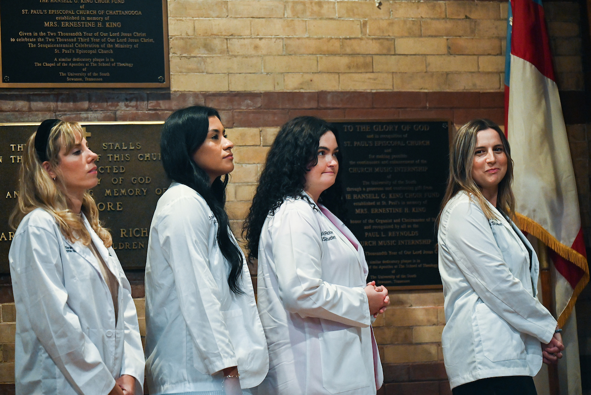 The first cohort of the Advanced BSN program attend their pinning ceremony Thursday, Aug. 8, 2024 at St. Paul’s Episcopal Church.