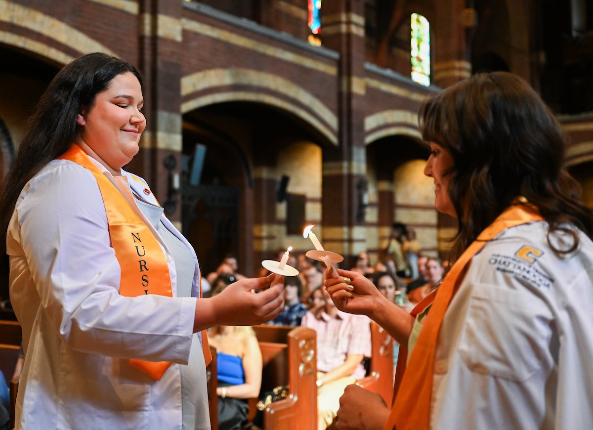 The first cohort of the Advanced BSN program attend their pinning ceremony Thursday, Aug. 8, 2024 at St. Paul’s Episcopal Church.