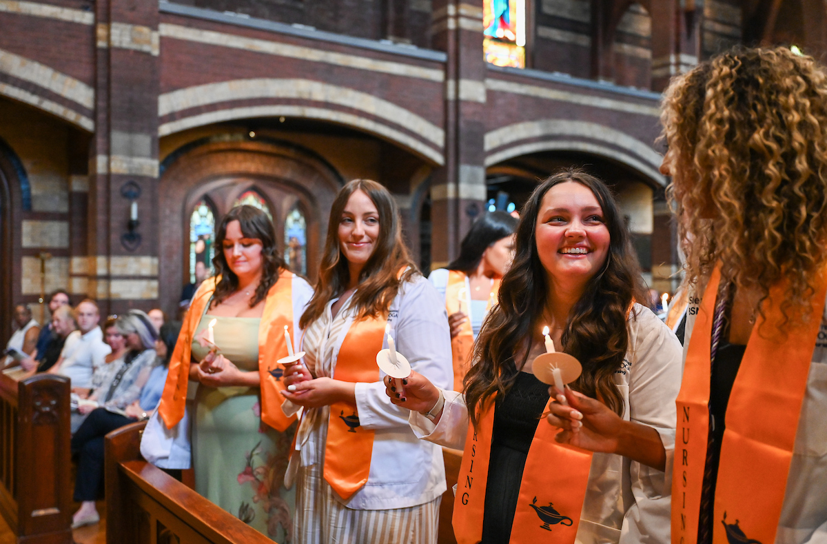 The first cohort of the Advanced BSN program attend their pinning ceremony Thursday, Aug. 8, 2024 at St. Paul’s Episcopal Church.