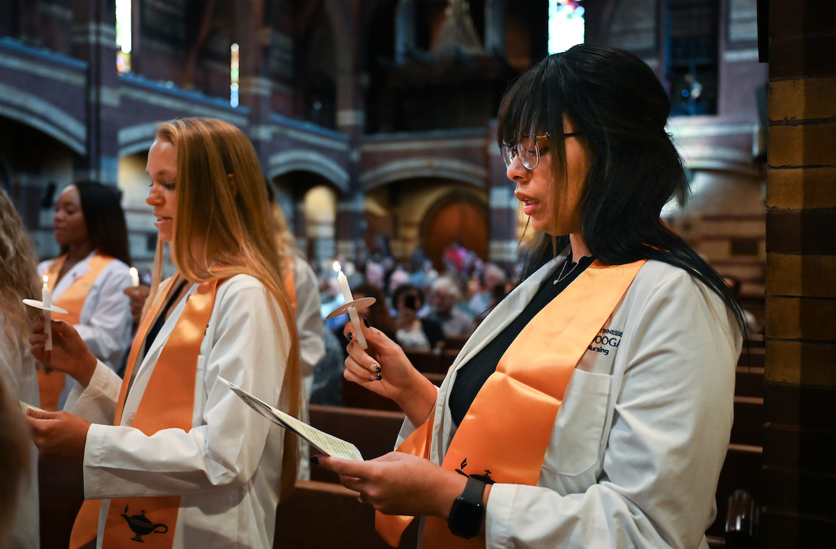 The first cohort of the Advanced BSN program attend their pinning ceremony Thursday, Aug. 8, 2024 at St. Paul’s Episcopal Church.