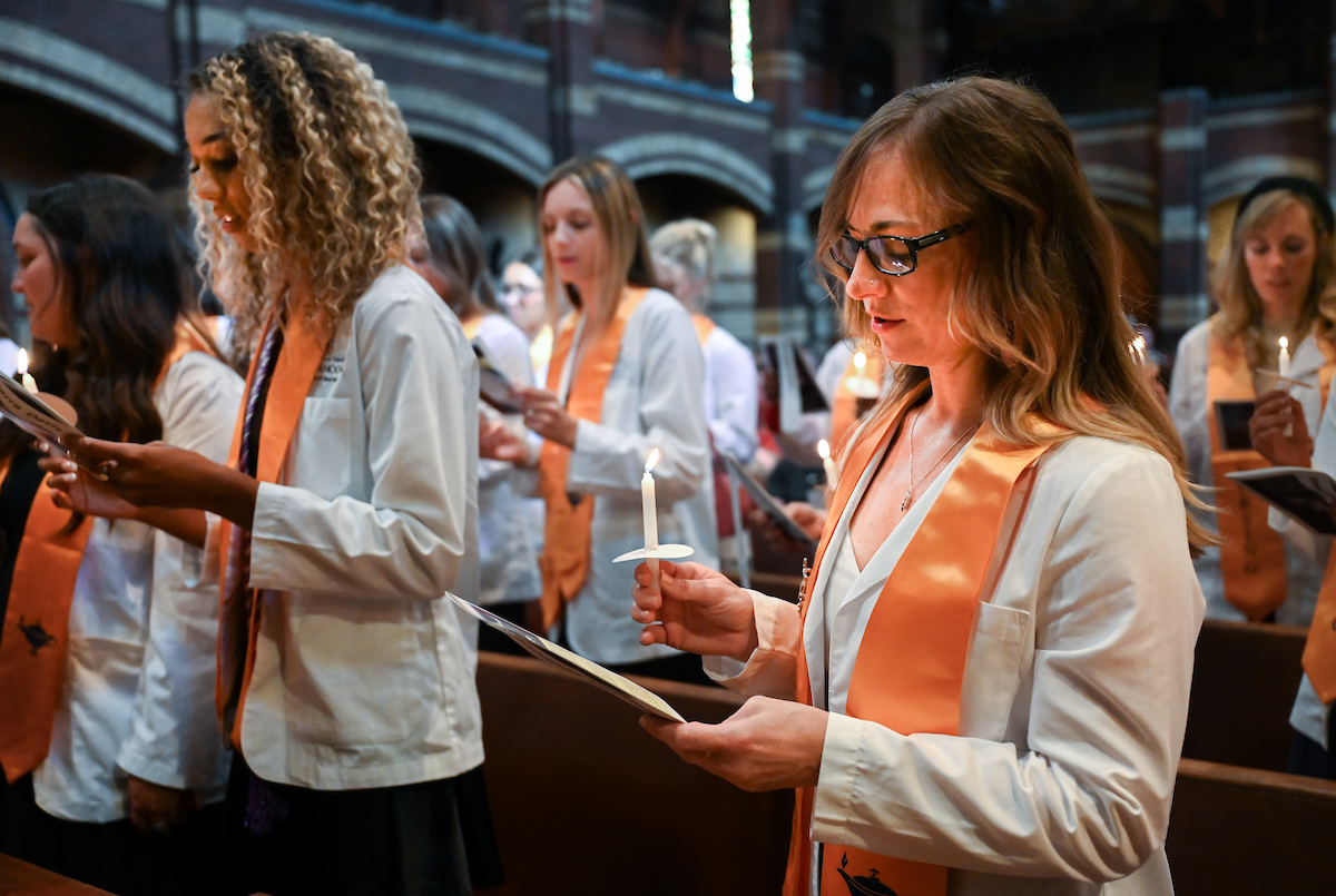 The first cohort of the Advanced BSN program attend their pinning ceremony Thursday, Aug. 8, 2024 at St. Paul’s Episcopal Church.