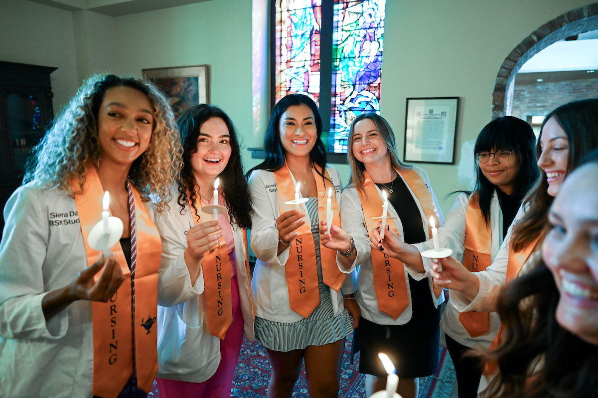 The first cohort of the Advanced BSN program attend their pinning ceremony Thursday, Aug. 8, 2024 at St. Paul’s Episcopal Church.
